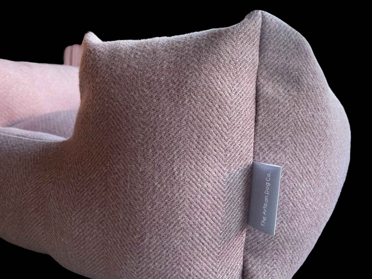 Handcrafted Luxury Dog/cat bed in Herringbone Fabrics - The Classic Collection