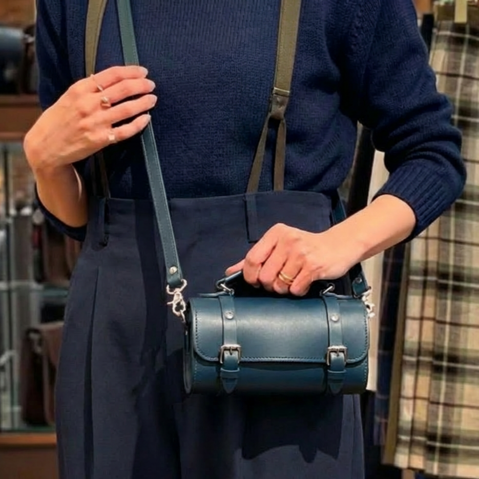 Handmade Leather Bowler Bag - Pine