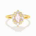 Pink Morganite Halo Ring in 18k Gold Vermeil