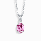 Pink Sapphire Pendant Necklace in Sterling Silver