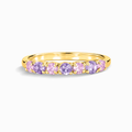 Pink Sapphire & Pink Amethyst Half Eternity Band in 18k Gold Vermeil