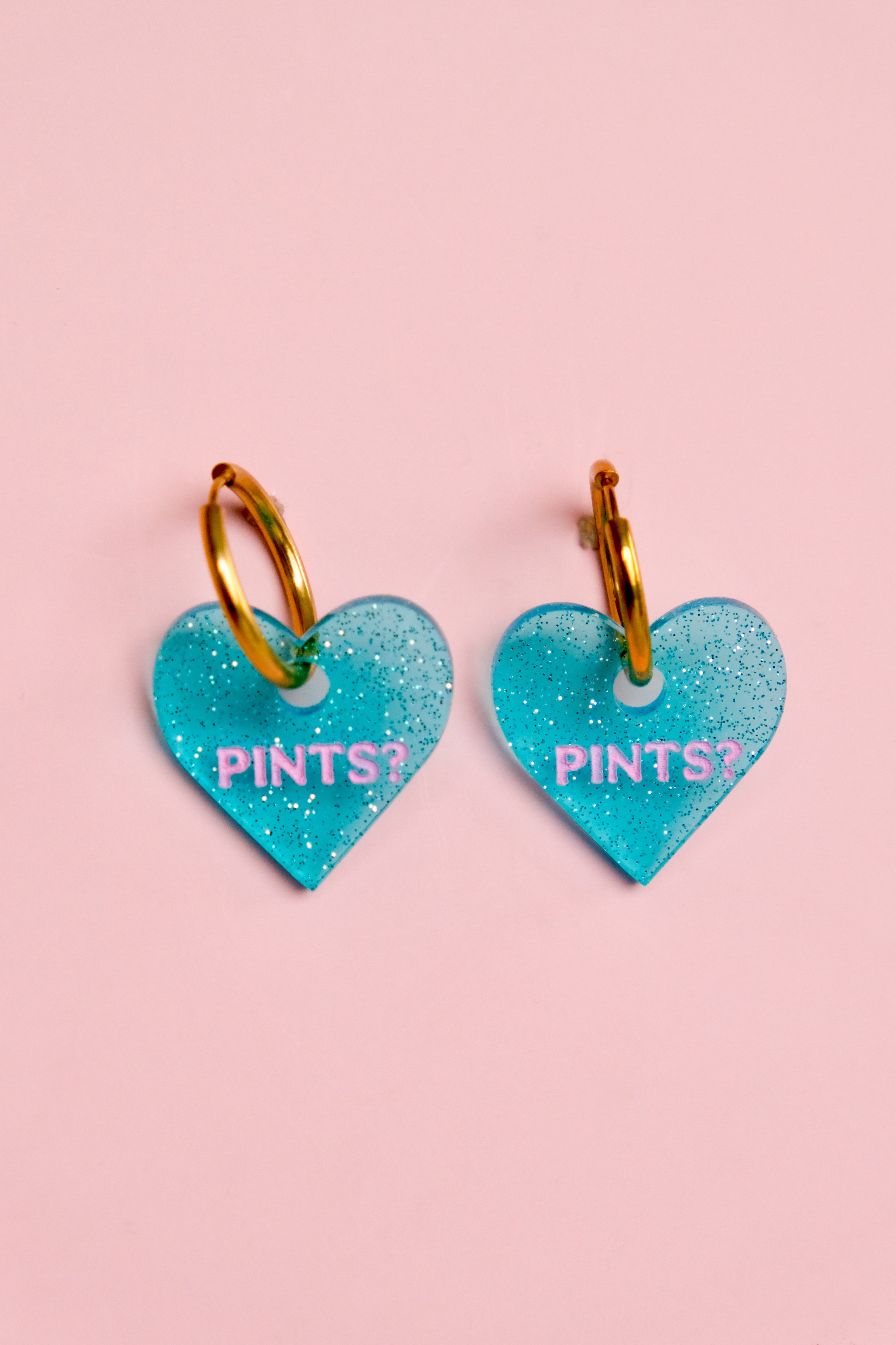 Pints? Heart Hoop Earrings