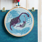 Plesiosaurus Dinosaur Cross Stitch Kit for Beginners