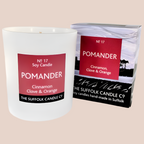 POMANDER - Cinnamon, Clove and Orange - handmade soy candle - 200g - white glass