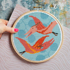 Pterodactyl Dinosaur Cross Stitch Kit for Beginners