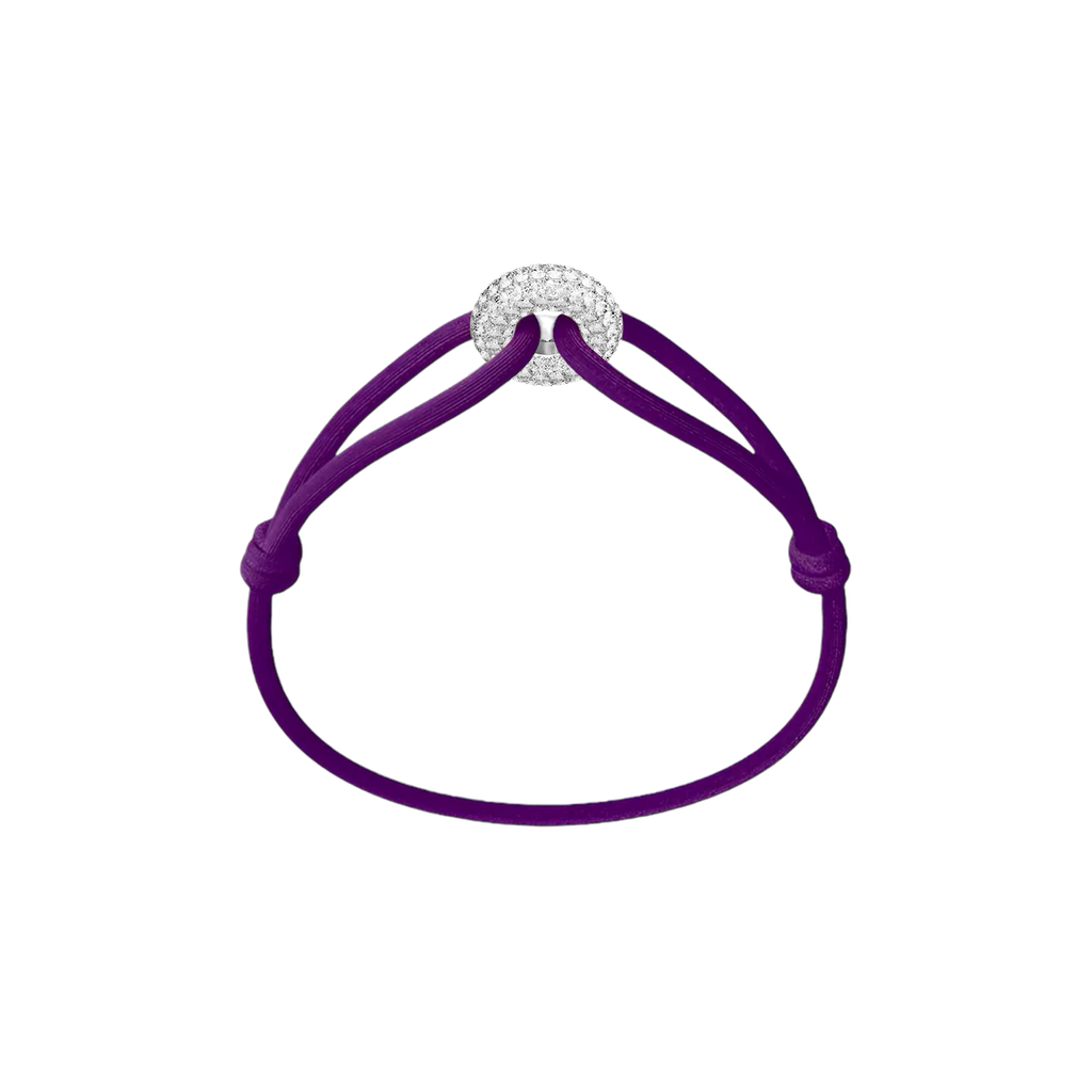 Silver Soho Pavé Cord Bracelet