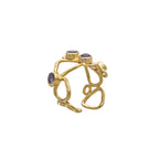 Thalia Adjustable Gemstone Ring: Labradorite