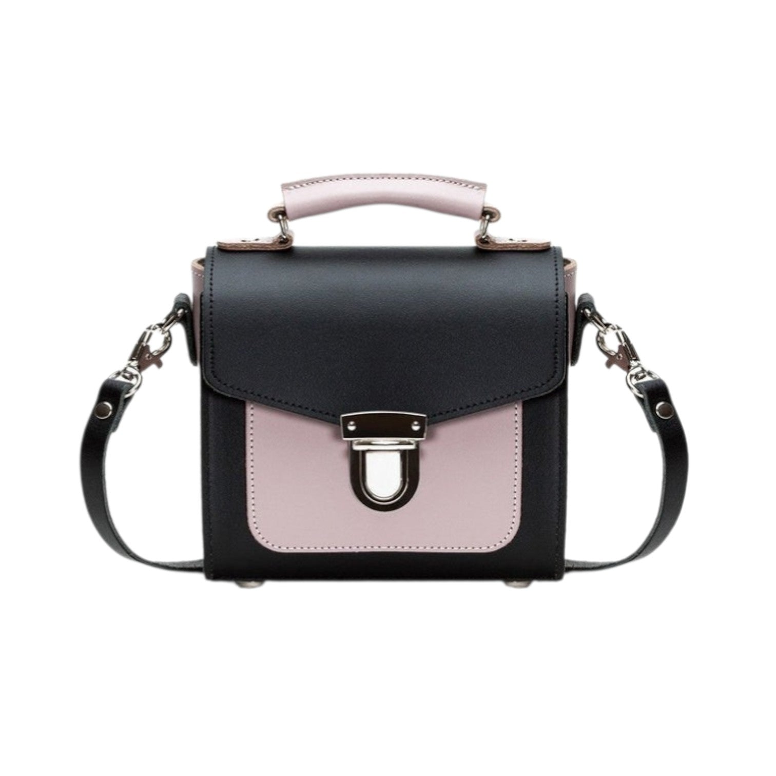 Handmade Leather Sugarcube Handbag - Rose Truffle