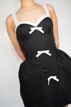 Coco Cotton Sundress Dress in Black and White