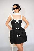 Coco Cotton Sundress Dress in Black and White