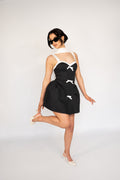 Coco Cotton Sundress Dress in Black and White