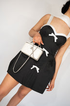 Coco Cotton Sundress Dress in Black and White