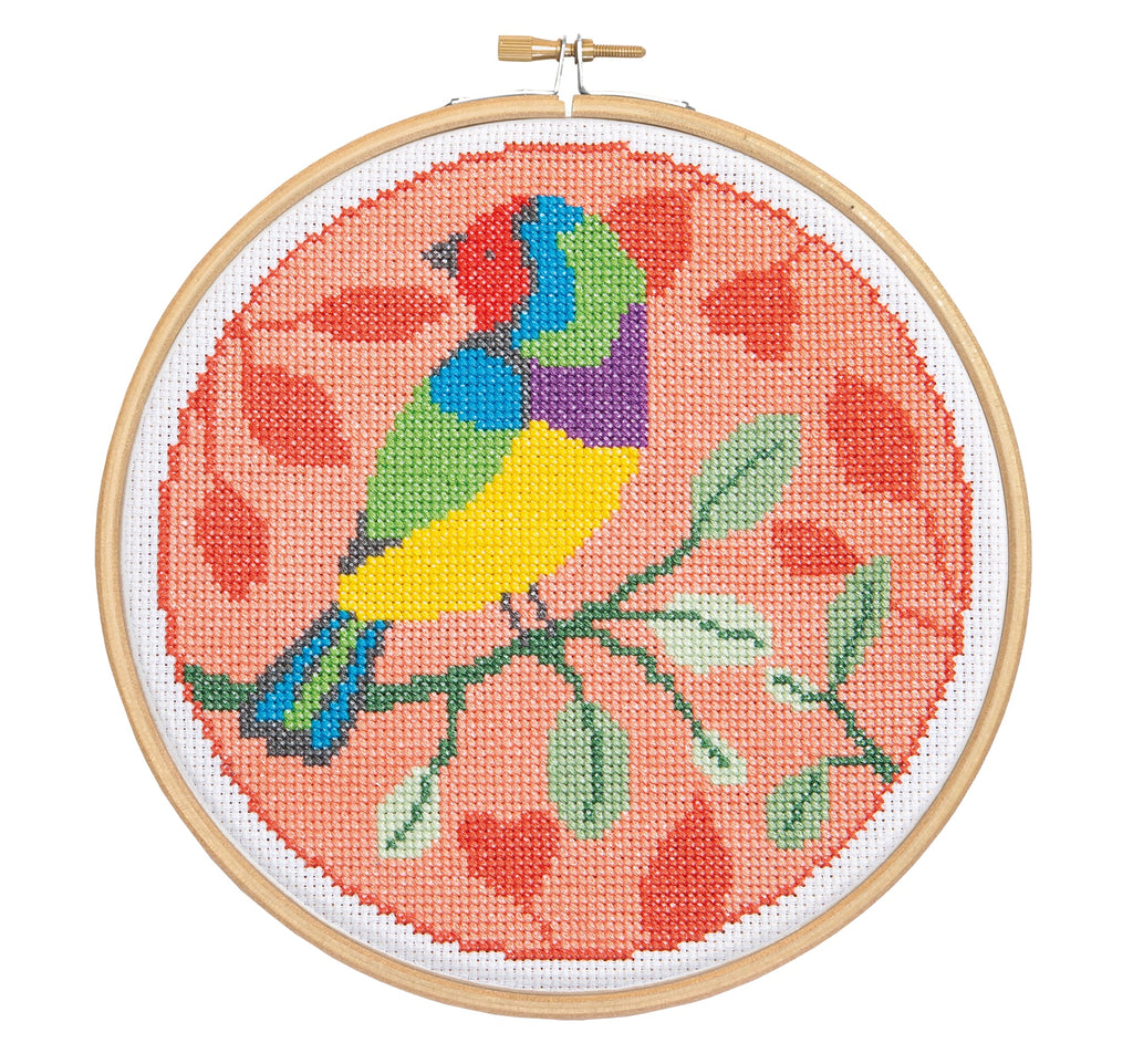 Rainbow Finch Cross Stitch Kit for Beginners