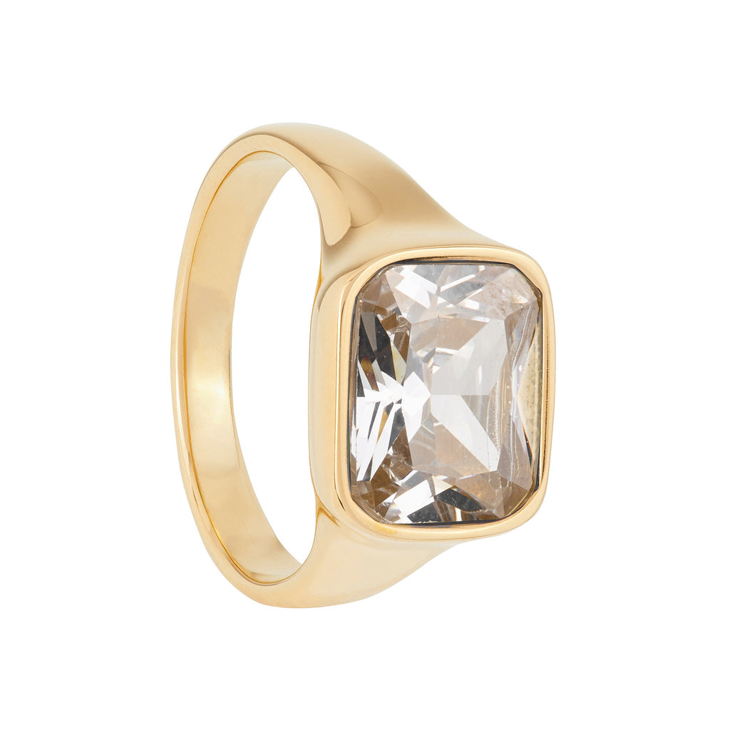 Square Cocktail Ring: White