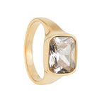 Square Cocktail Ring: White