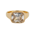Square Cocktail Ring: White