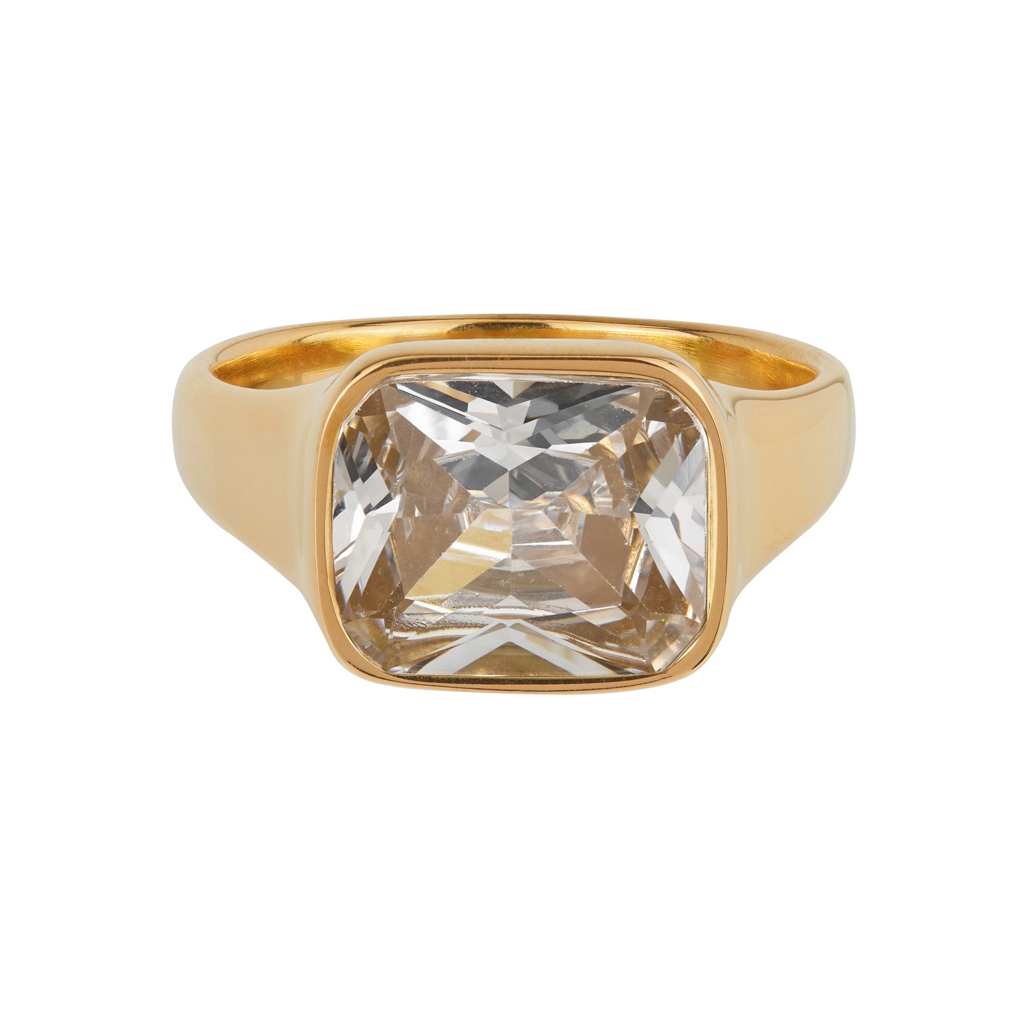 Square Cocktail Ring: White