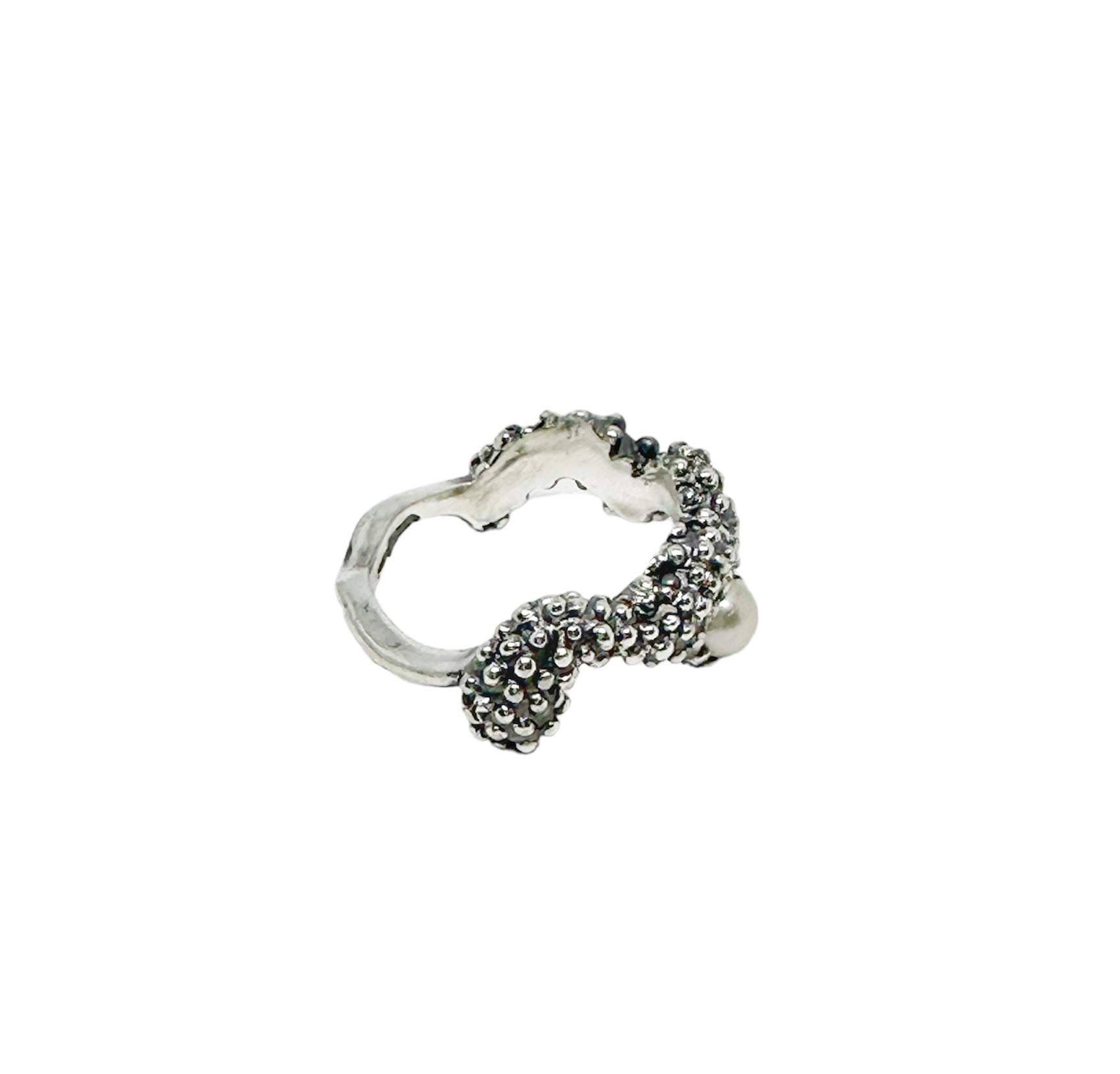 Sea Slug Ring – Handmade Sterling Silver 925 with Freshwater Pearl