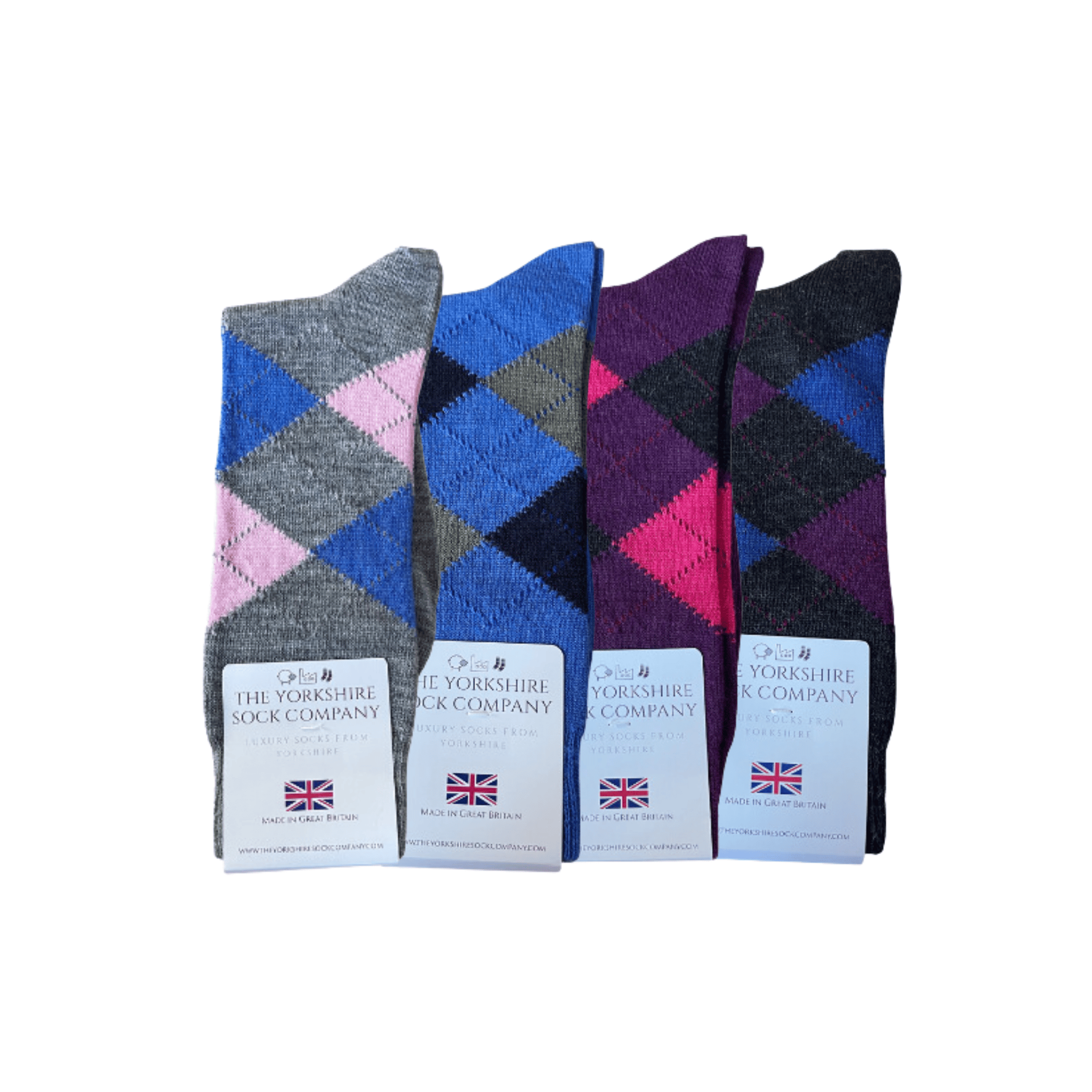 Ripley Argyle Merino Socks - 4 Pair Bundle 1 (£14 per pair)