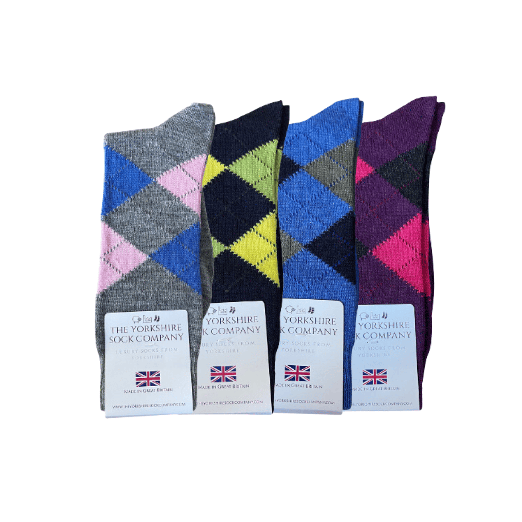 Ripley Argyle Merino Socks - 4 Pair Bundle 2 (£14 per pair)