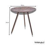 Ruwa Lightweight Antiqued Gold Tripod Side Table