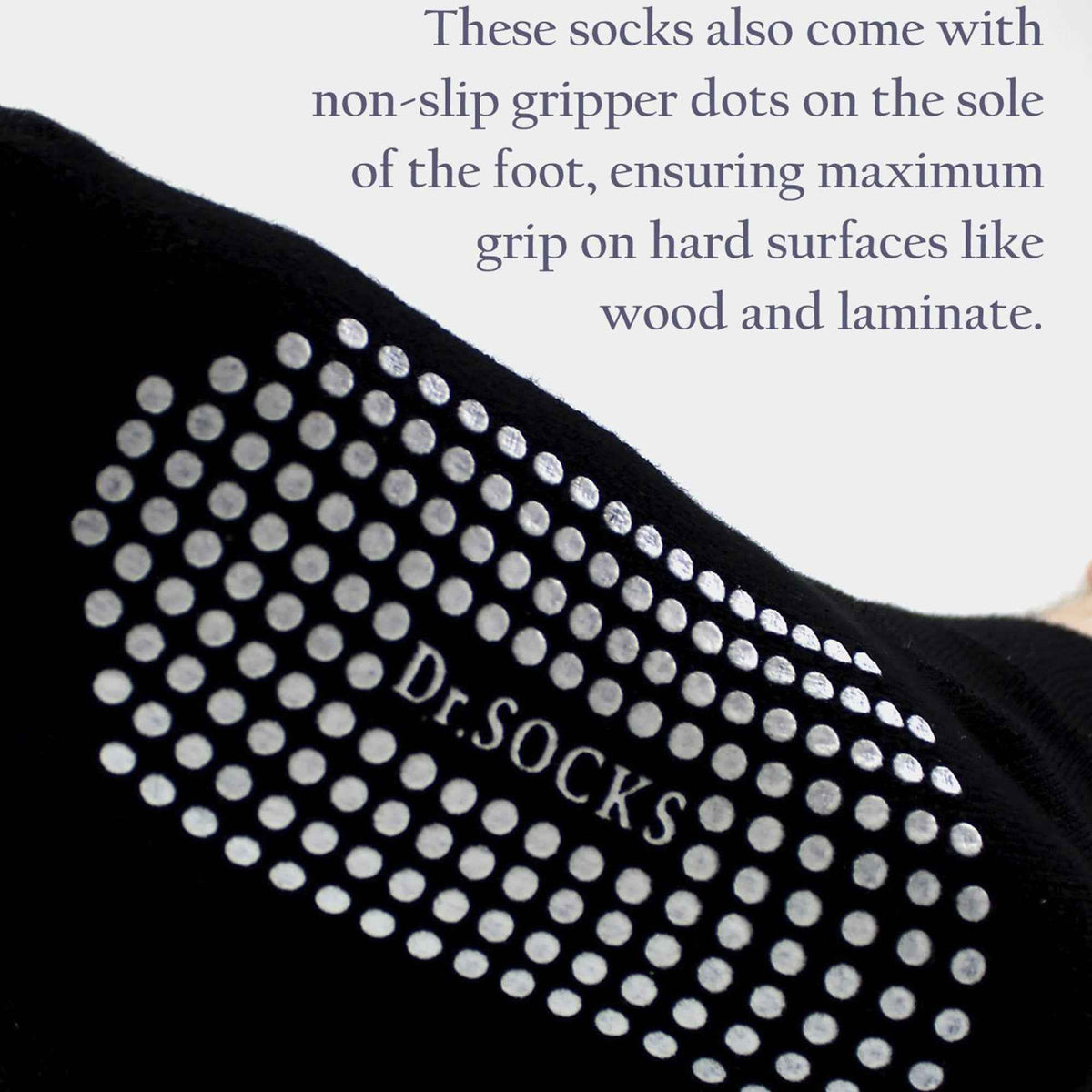 4 Pack Short Bamboo Diabetic Socks With Grips for Men and Women