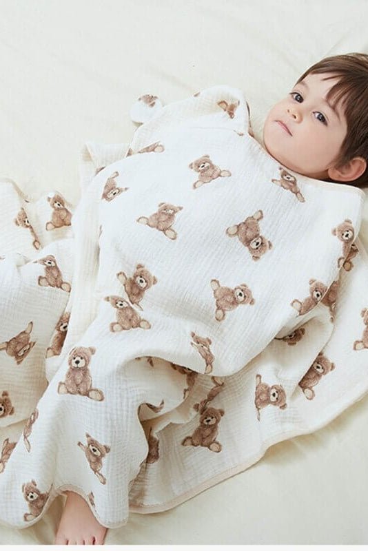 Baby Bear Hooded Bath Towel Receiving Blanket