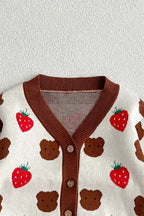 COZY Bear & Strawberry Cardigan