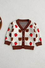 COZY Bear & Strawberry Cardigan