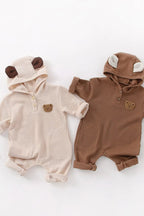 The Pointy Bear Knitted Hooded Playsuit