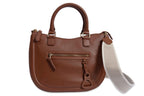 SADDLER "Chloe" Real Leather Twin-Handle Handbag with Crossbody Strap - Handmade, with Keepsake Pouch