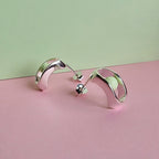 Lemon Green Chrysoprase Studs Silver