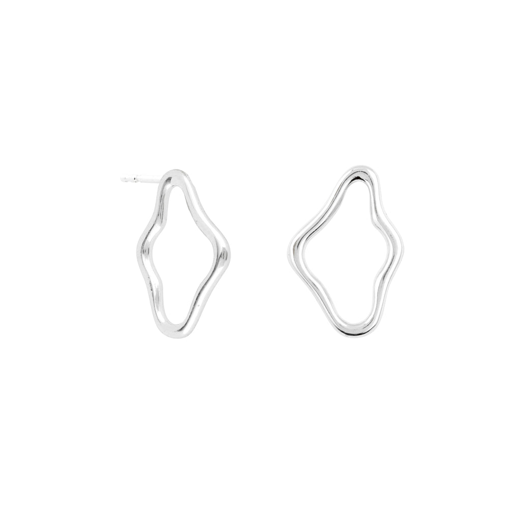 Silver Squiggle Studs