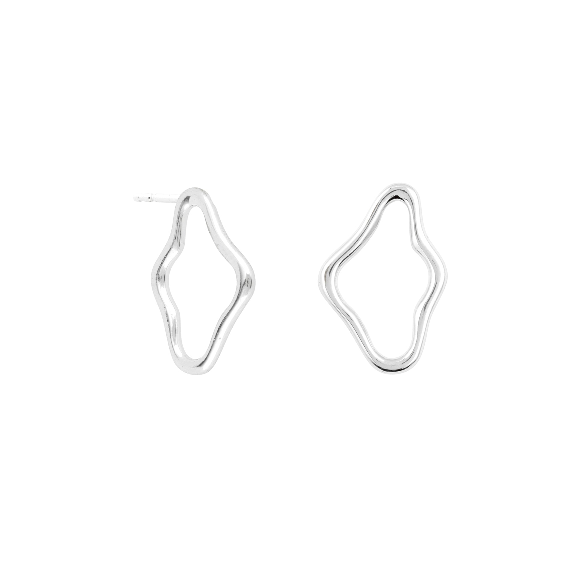 Silver Squiggle Studs