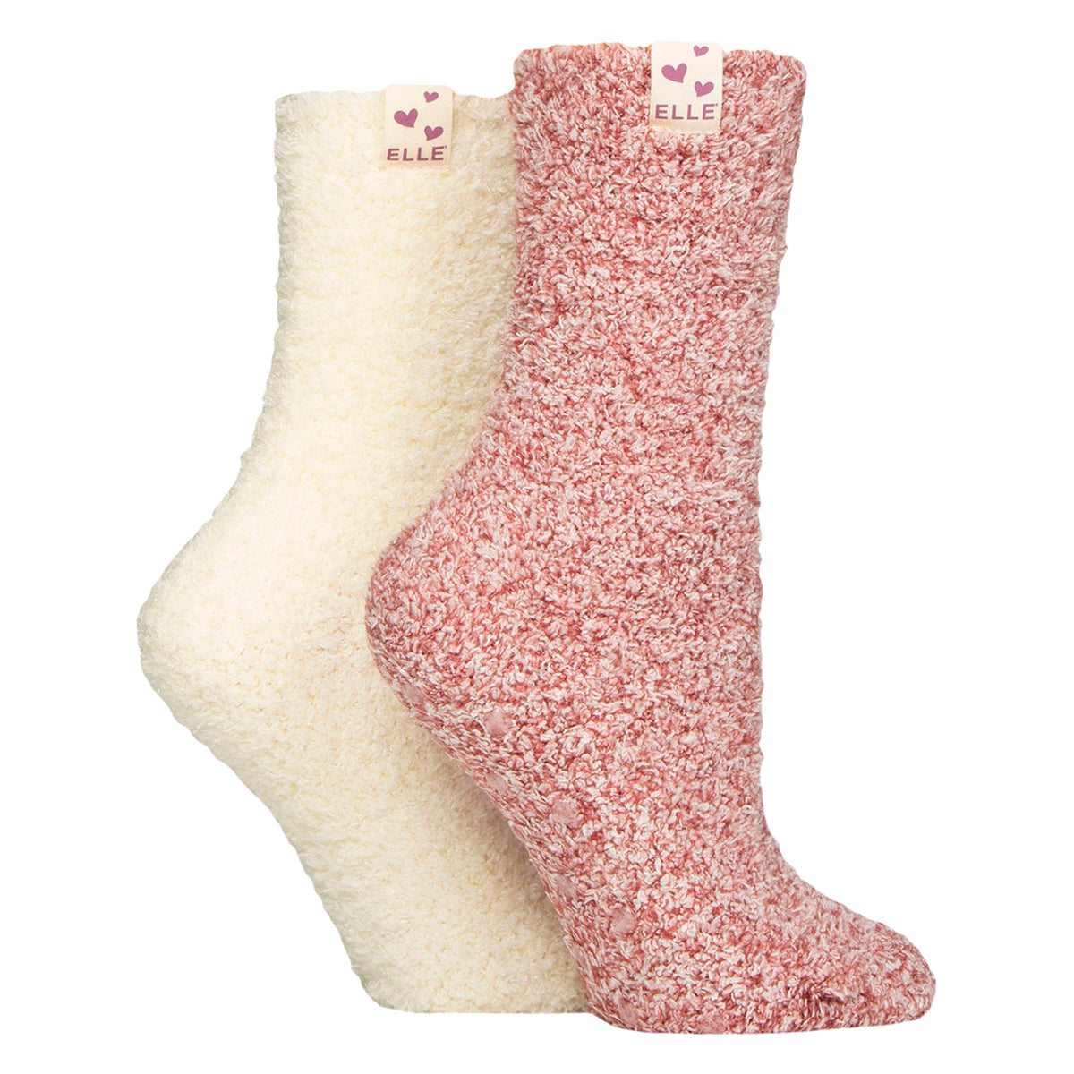 2 Pack Ladies Two Tone Cosy Bed and Home Socks - Warm Soft Relaxing Comfort