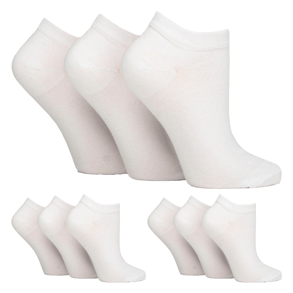9 Pairs Ladies Diabetic Trainer Socks | Ankle Socks Swollen Feet