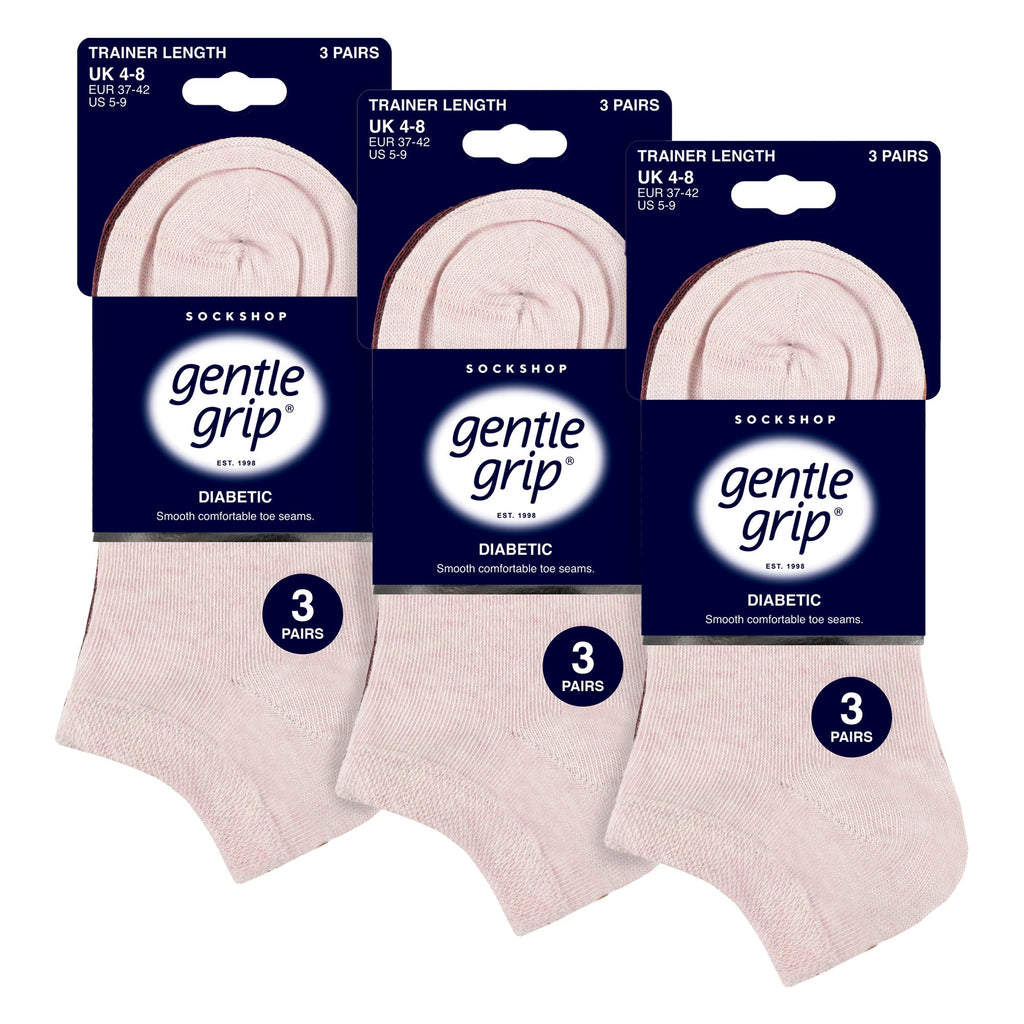 9 Pairs Ladies Diabetic Trainer Socks | Ankle Socks Swollen Feet