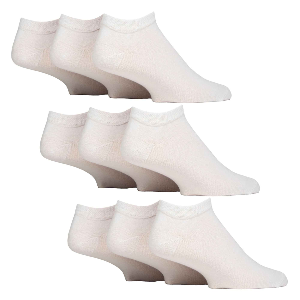 9 Pack Mens Diabetic Trainer Socks, Swollen Feet Wide Ankle Socks