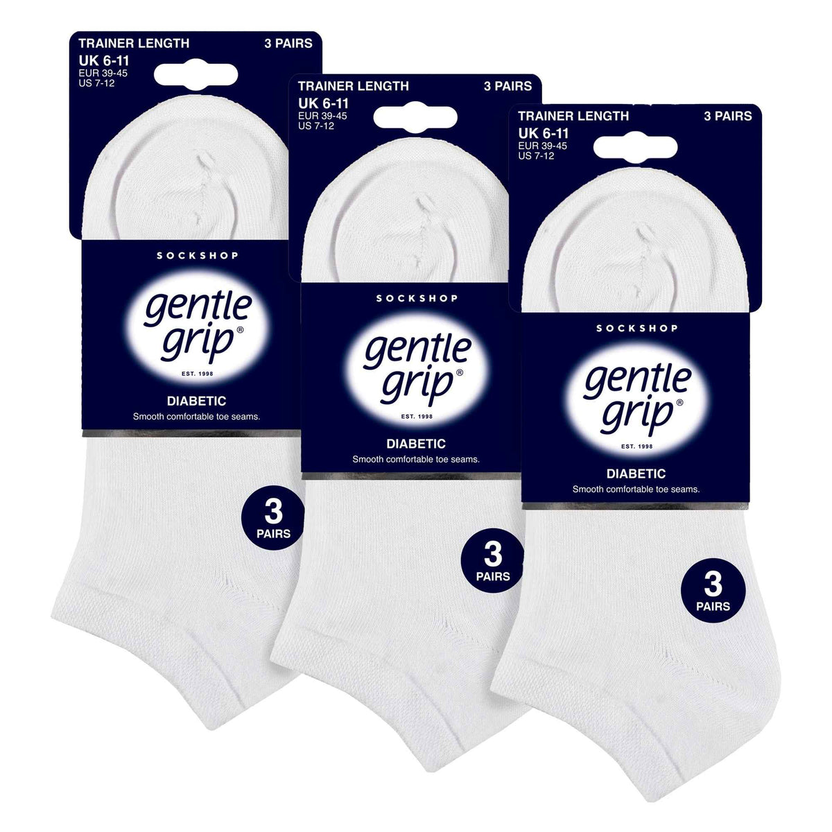 9 Pack Mens Diabetic Trainer Socks, Swollen Feet Wide Ankle Socks