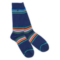 Royal Blue Multi Stripe Bamboo Socks