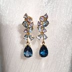 Blue Gemstone Drop Earrings in 18k Gold Vermeil