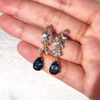 Blue Gemstone Drop Earrings in 18k Gold Vermeil