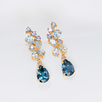 Blue Gemstone Drop Earrings in 18k Gold Vermeil