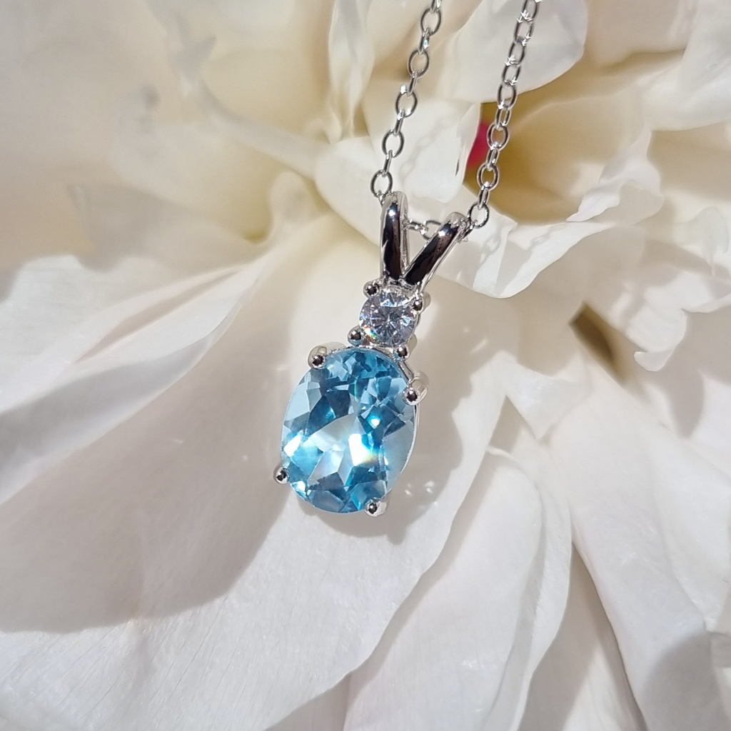Complete Set - Blue Topaz Jewellery Set in Sterling Silver