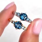 Ombre Blue Topaz Five Stone Ring in Sterling Silver