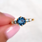 Ombre Blue Topaz Five Stone Ring in 18k Gold Vermeil