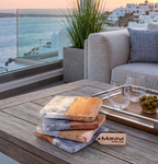 Salya Grey Marble and Wood Luxury Coasters