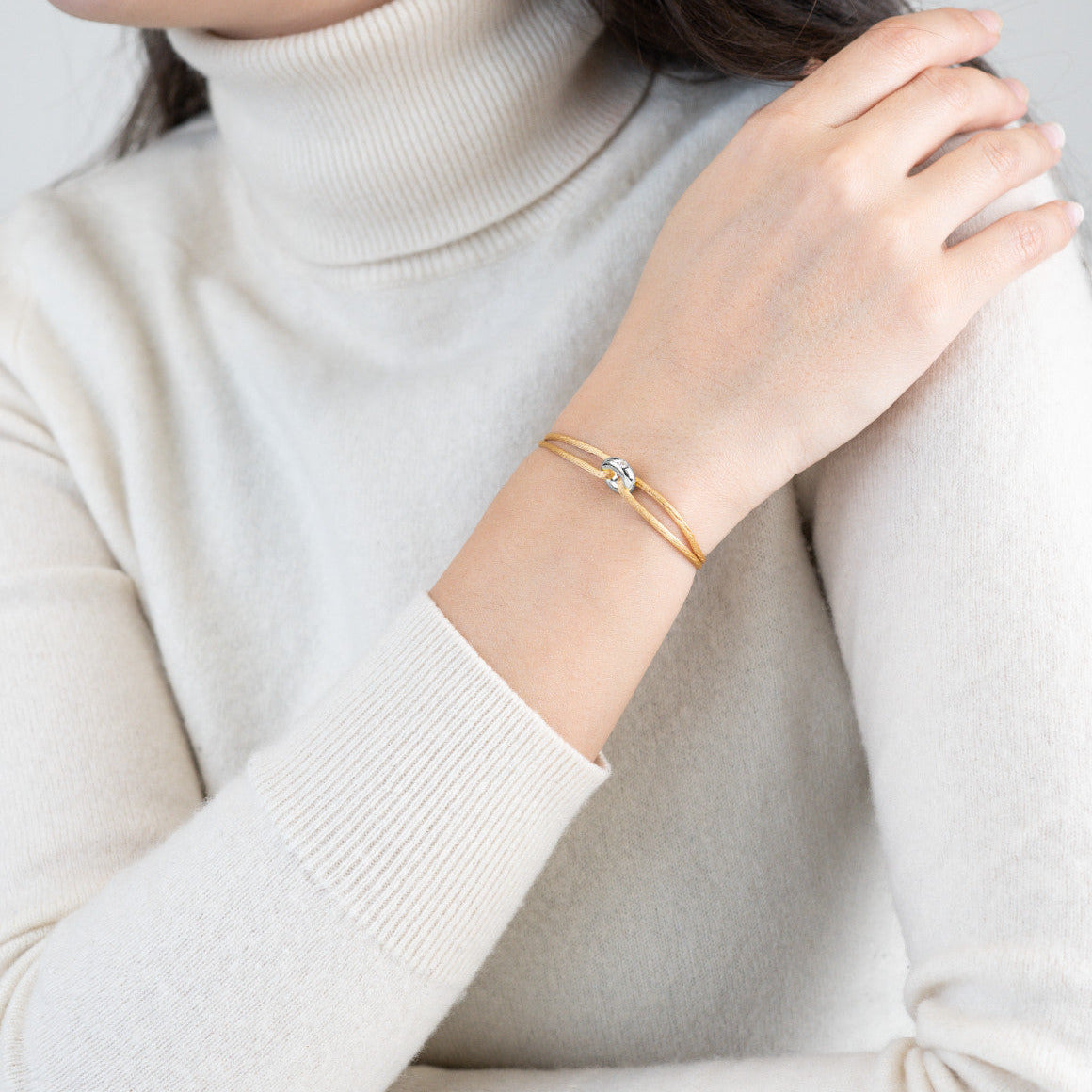 Mini Silver Soho Diamond Cord Bracelet
