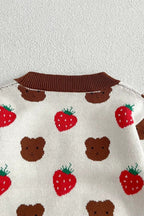 COZY Bear & Strawberry Cardigan