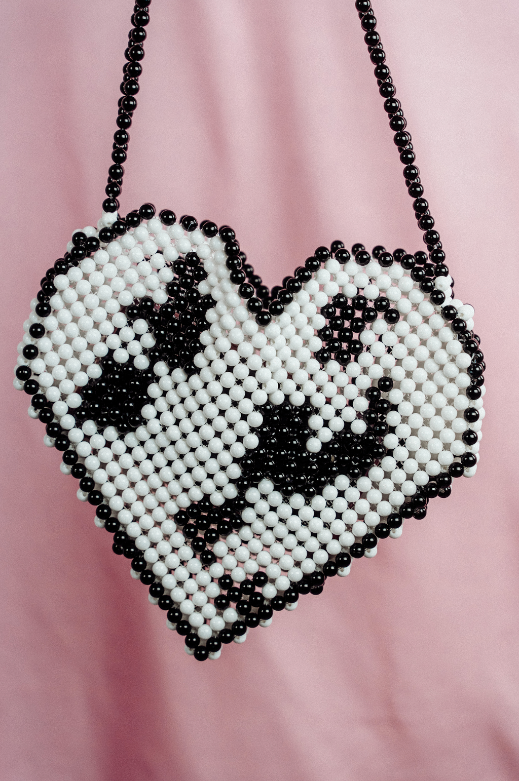 Cow Print Heart Bead Bag